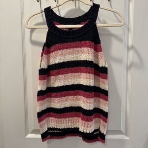 J. Crew Navy, Pink & Cream Striped Knit Tank